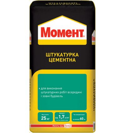 Штукатурка цементная Момент, 25КГ