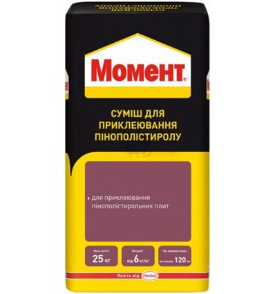 МОМЕНТ клей для пенополистирола Moment, 25 кг
