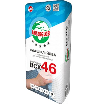 Ансерглоб белый клей для мрамора и мозаики эластифицированый BCX-46, 25 кг