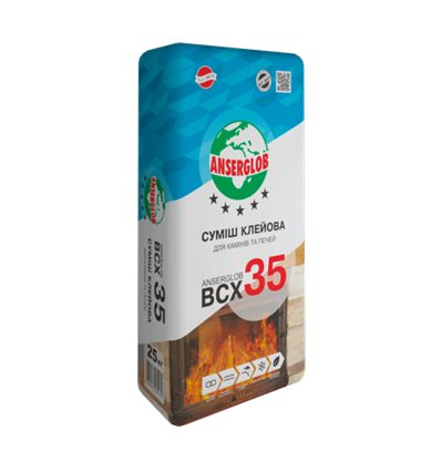 Ансерглоб клей для каминов и печей BCX-35, 25 кг