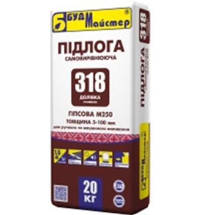 Наливной пол гипсовый Доливка 318 БудМайстер, 25кг