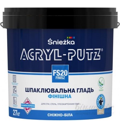Финишная шпаклёвка СНЕЖКА Акрил-Путц, 27 кг