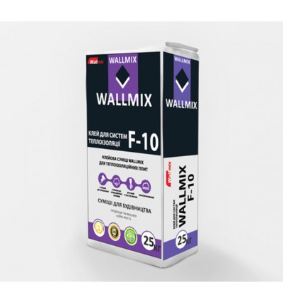 Wallmix F-10 клей для приклеивания минеральной ваты и пенополистирола Волмикс, 25кг