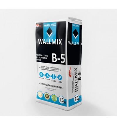 Кладочная смесь Wallmix В-5 для газоблока и керамоблока, 25кг