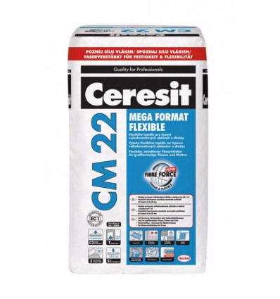 Клей Ceresit СМ-22 Mega Format Flexible для крупноформатной плитки Церезит, 25 кг