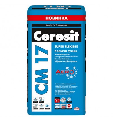 Клей для плитки CERESIT СМ 17 Aero Super Flexible, 25кг